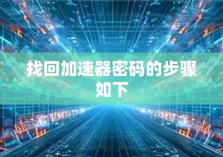 找回加速器密码的步骤如下